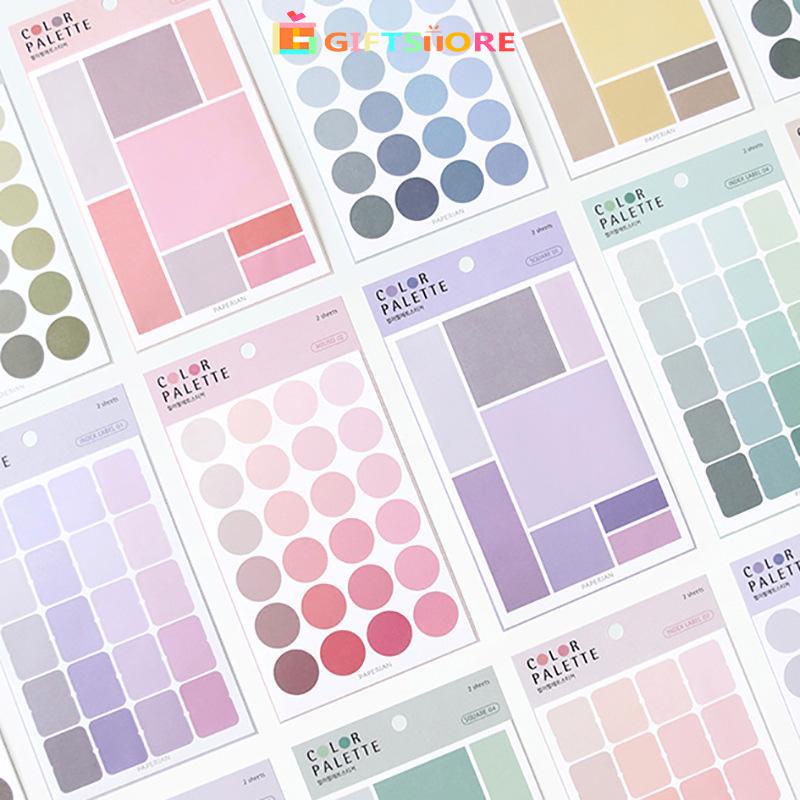 

✨3 Pcs Stiker Colorful Circle Diary Deco Stickers / Persegi Panjang Sticker / Kotak Sticker Korea Scrapbook Diy Scrapbook Keyboard Deco Photocard Wall Sticker Dinding Stiker Jurnal Aesthetic Label Index Dot Multifungsi Bisa Ditulis Untuk Dekorasi Diary