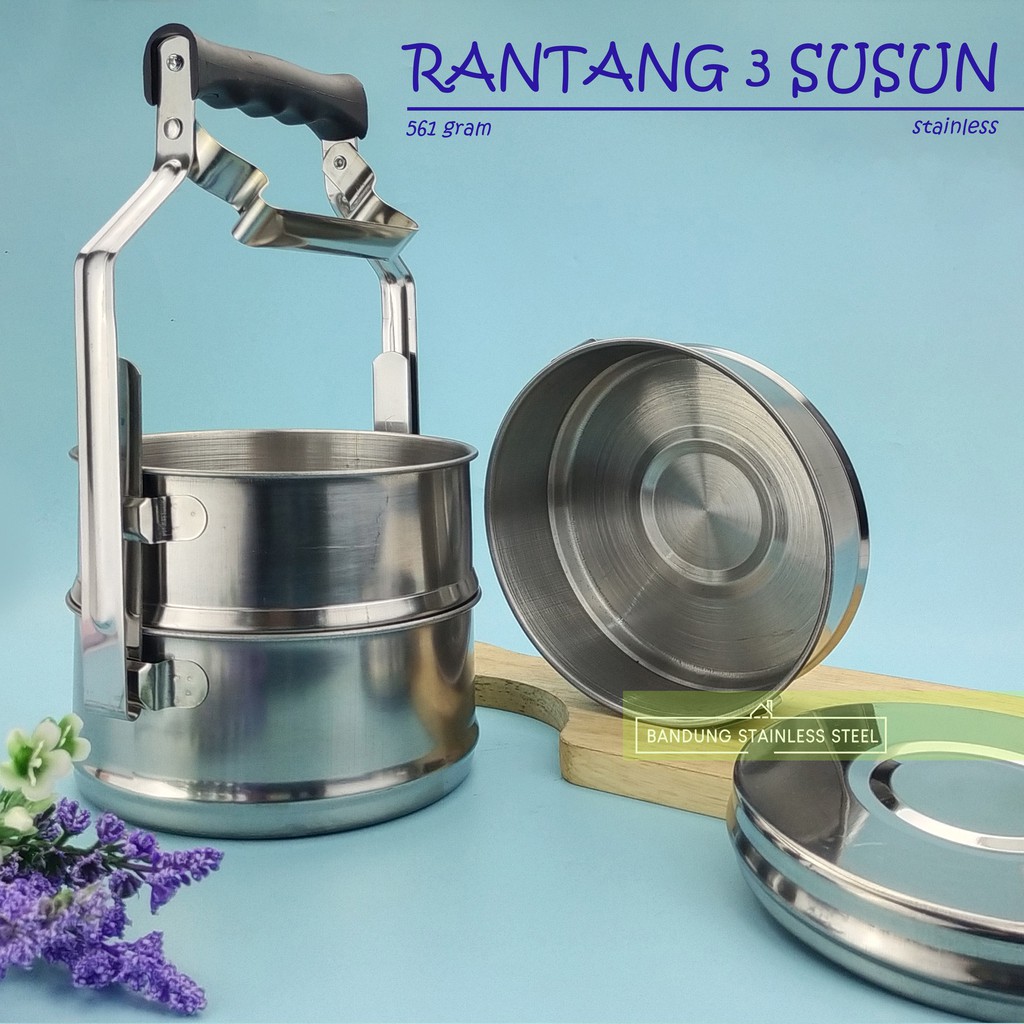 Rantang stainless 3 susun diameter 14cm