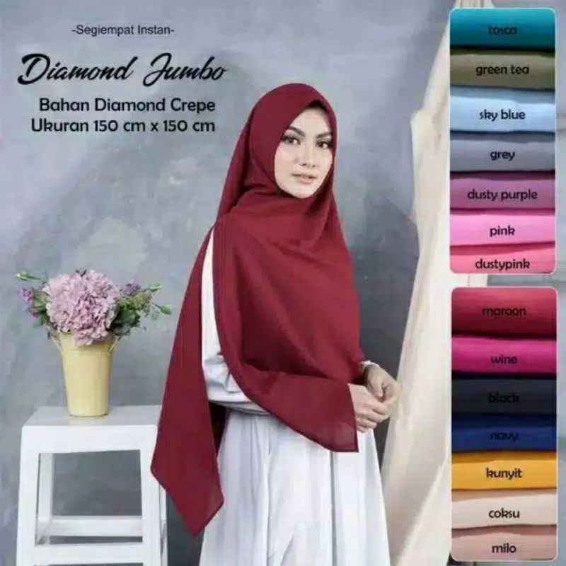Jilbab Segi Empat Jumbo 150x150 Kerudung Segi4 Syari