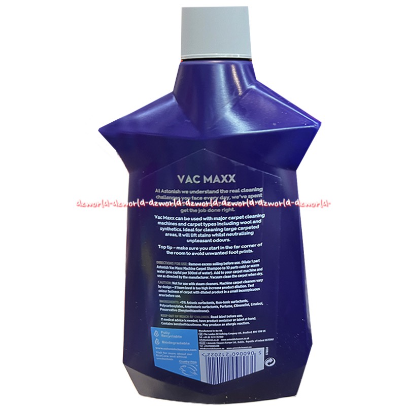 Astonish Vac Max Machine Carpet Shampoo 750ml Cairan Pembersih Karpet Untuk Vacum Cleaner Astonis Vac Macx