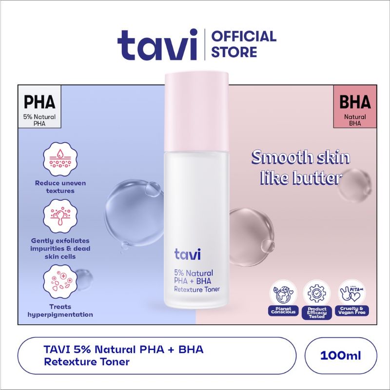 Tavi 5% Natural PHA + BHA Retexture TONER 100ML