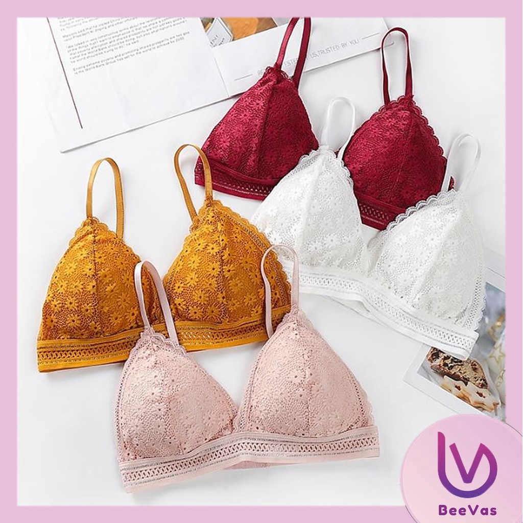 BV.ID BR619 BH BRA WANITA TANPA KAWAT BAHAN LACE HALUS PAKAIAN DALAM BRALETTE PUSH UP ELASTIS SEXY