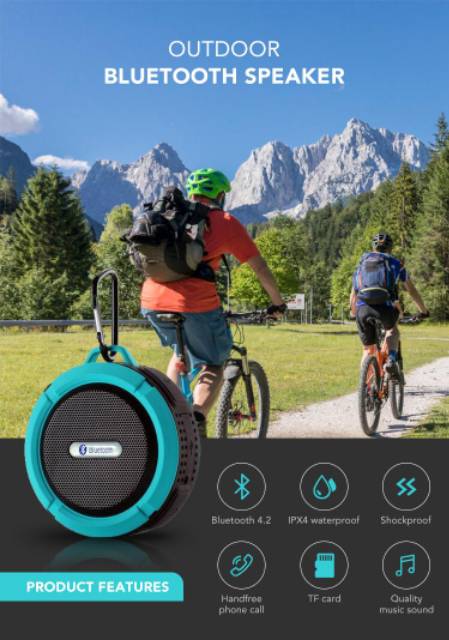 C6 portable waterproof Bluetooth speaker mini wireless speaker with TF card