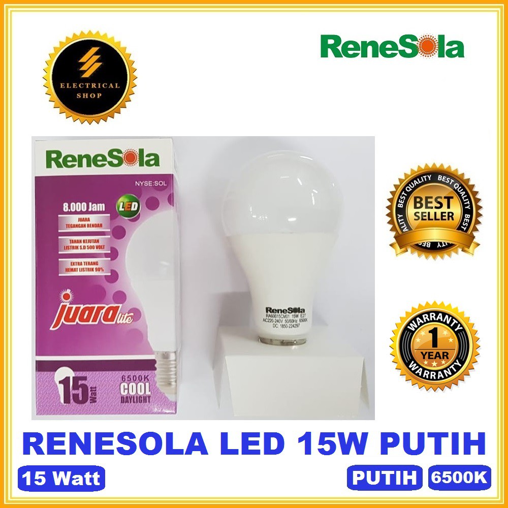 RENESOLA LAMPU LED BULB 15W 15 WATT PUTIH (GARANSI &amp; HARGA GROSIR) JUARA PROMO MURAH ORIGINAL