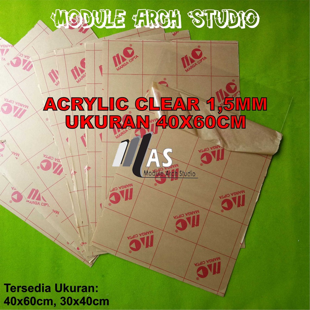Acrylic Bening Transparan 1,5mm 40x60cm - Bahan Maket