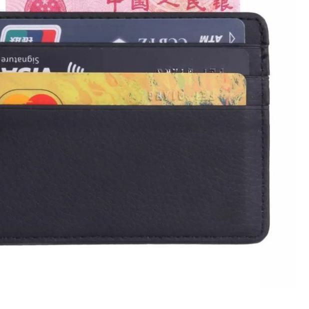 ✻ domba kulit dompet kartu kredit atm KTP nama case koin credit card slim tipis pria wanita ✱