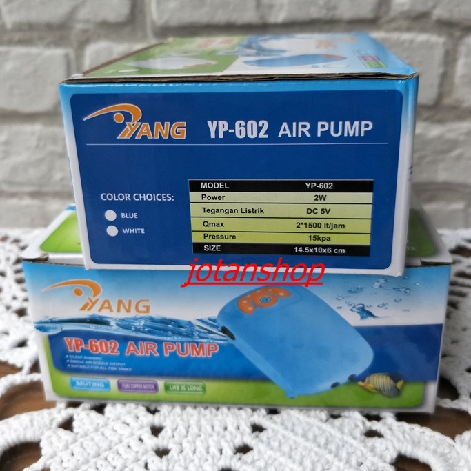 YANG YP-602 YP602 USB AC DC Pompa Udara 2 Lubang Air Pump Aerator Aquarium