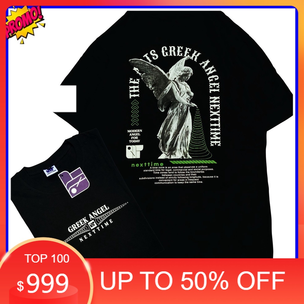 KAOS DISTRO / NEXT TIME ANGEL GREEK PRIA WANITA / KAOS STREETWEAR / Thanksinsomnia  / ACDC / METAL /