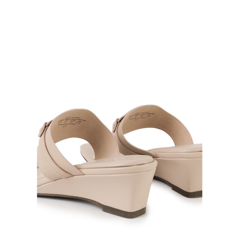 SANDAL WEDGES KULIT HUSH PUPPIES WANITA ORIGINAL TERBARU CREAM HW07