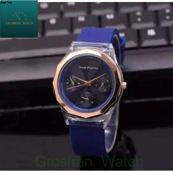 JAM TANGAN WANITA ELEGAN TERBARU 2021 HUSH PUPPIES OVAL BULAT CRONO OFF HIASAN HP-175 [G_W]