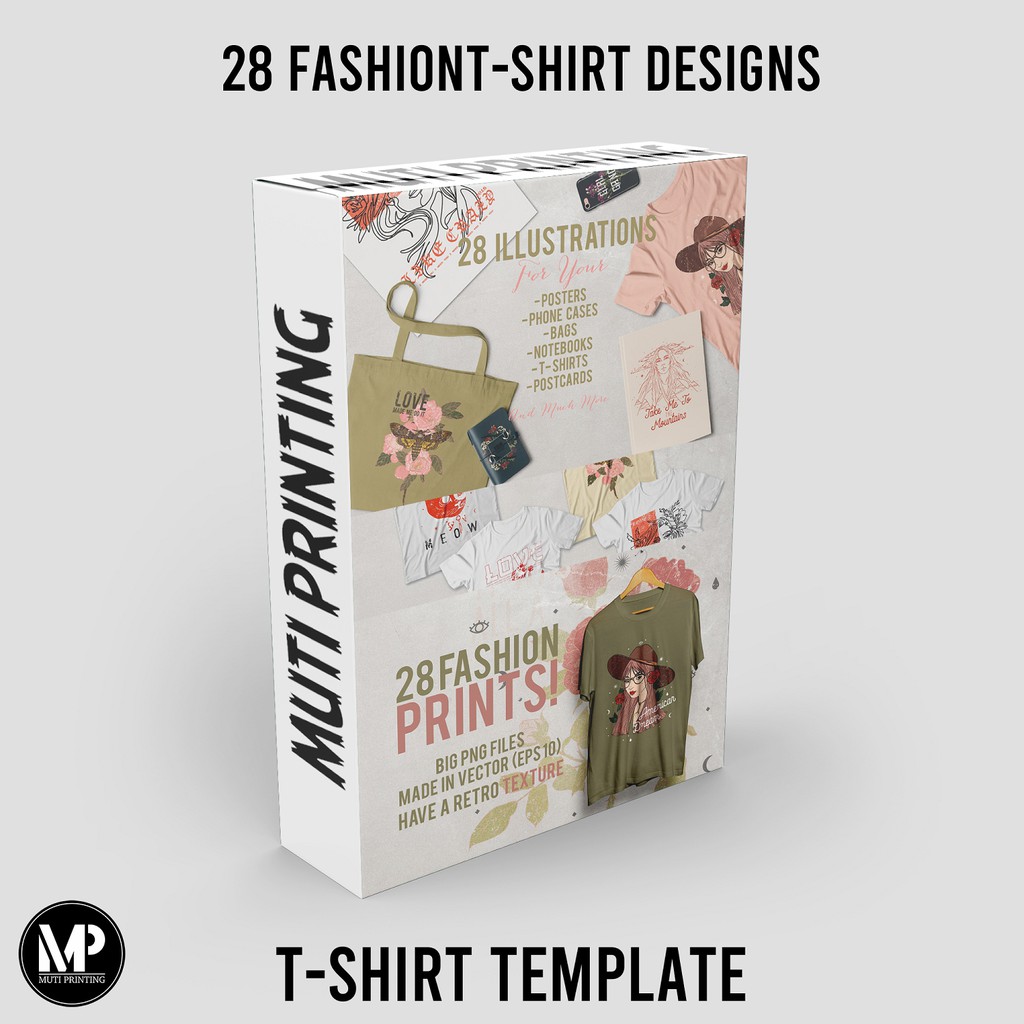 28 Fashion T-Shirt Designs - Vector Designs