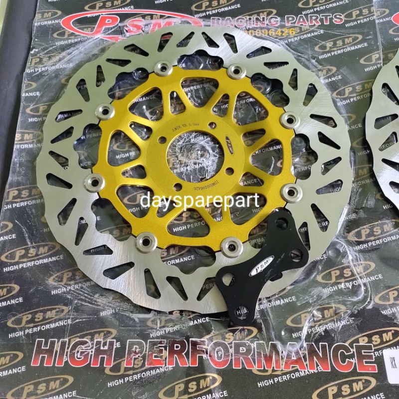 piringan cakram PSM RX-King ukuran 300mm model moto 1 racing-Gold