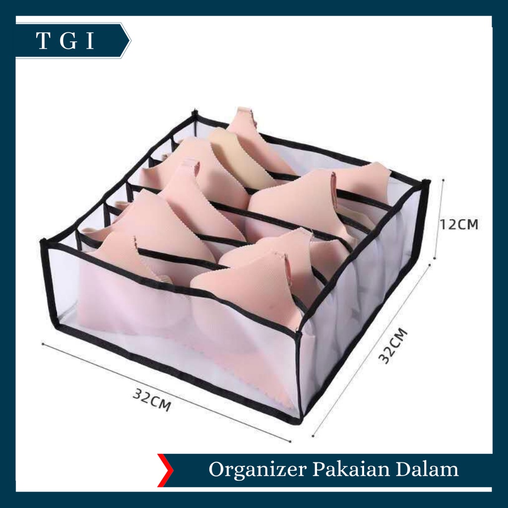 TGI - ORGANIZER STORAGE BOX KOTAK PENYIMPANAN PAKAIAN DALAM UNTUK KUTANG BH WANITA | KOTAK ORGANIZER PAKAIAN DALAM | STORAGE ORGANIZER BRA | TEMPAT PENYIMPANAN