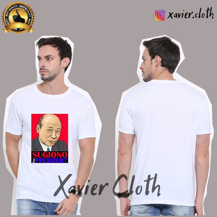 Premium Kaos - Baju - Tshirt Sugiono for President - Kaos Shigeo Tokuda - Tshirt Kakek Sugiono