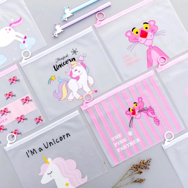 ZIPPER Bag Transparan Unicorn