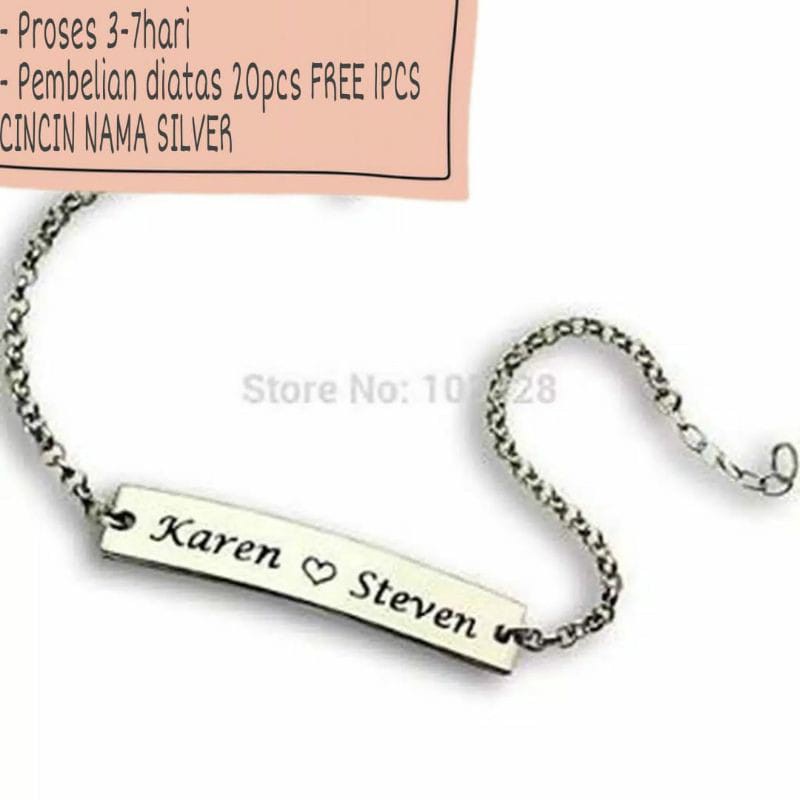 Gelang Nama (Pembuatan 10-15hari) PGM (GN12)