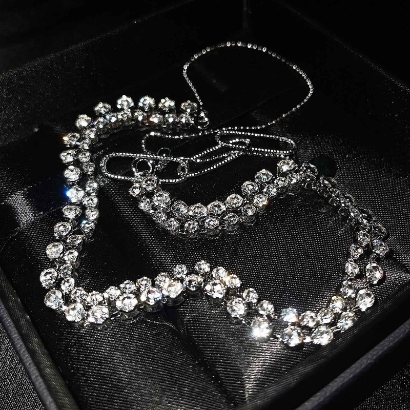 Luxury Fashion Moissanite Chain Stitching Clavicle Chain