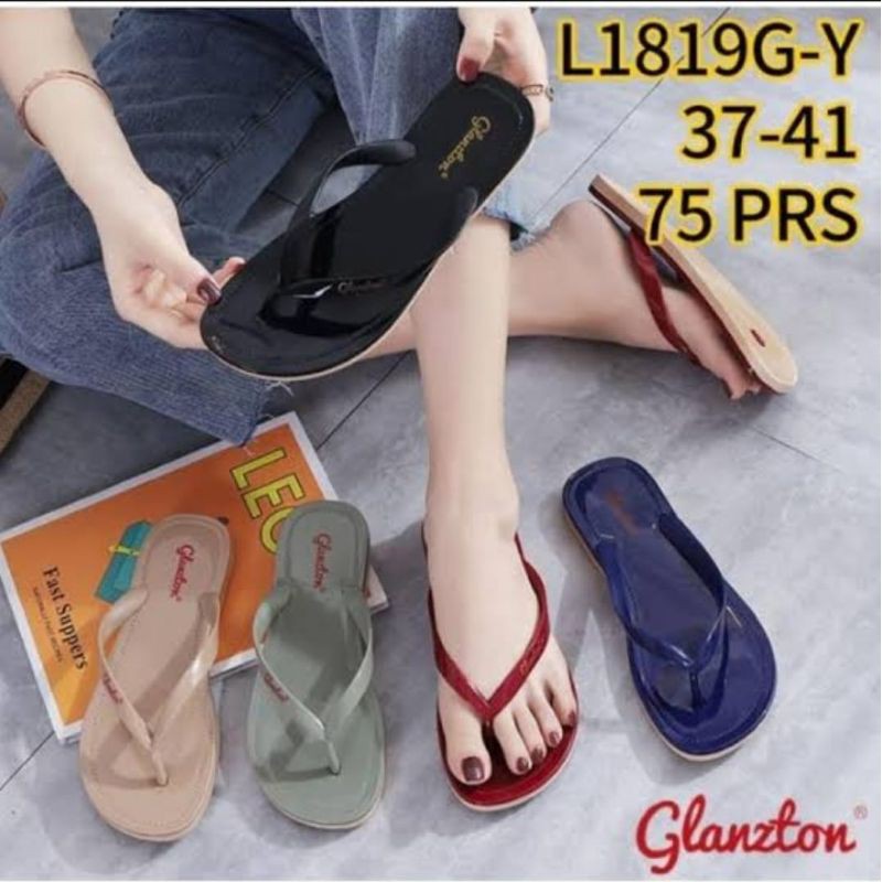 Sendal Jepit Jelly Tali Tipis Glanzton L1819G-Y