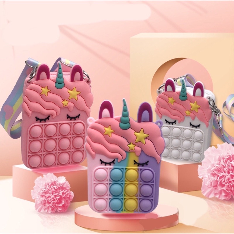 POP IT UNICORN WALLET CROSS BAG / TAS POP IT UNICORN