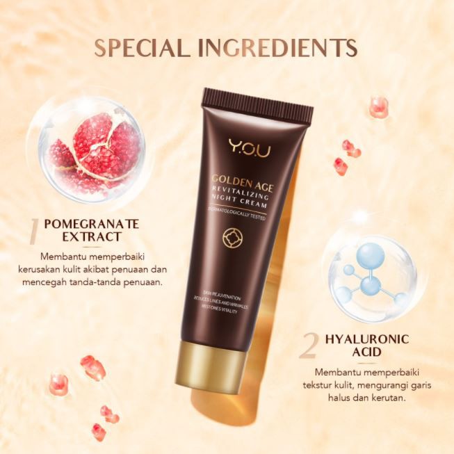 ☘️Yuri Kosmetik☘️ YOU GOLDEN AGE REVITALIZING NIGHT CREAM 18gr