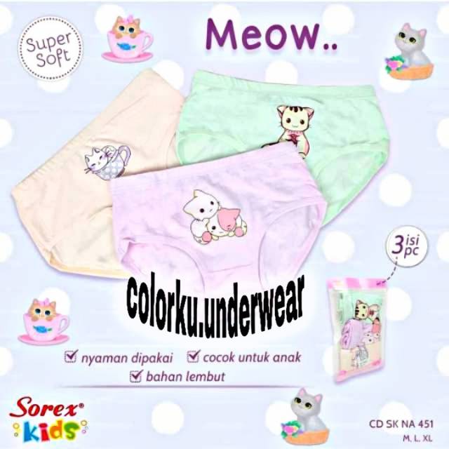 JUAL MURAH CELANA DALAM ANAK WANITA SOREX SK NA451 ISI 3PCS