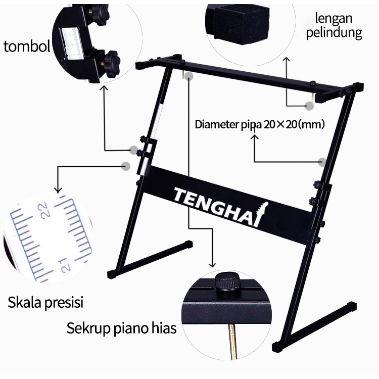 Rak berbentuk Z/ Bingkai organ elektronik yang tebal/rak universal untuk organ elektronik/Dudukan piano berbentuk Z