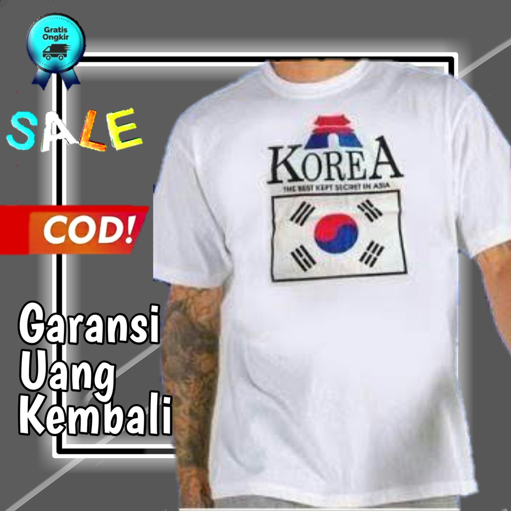 kaos korea kaos negara korea baju korea baju kpop baju korean souvenir korea korea style KE205