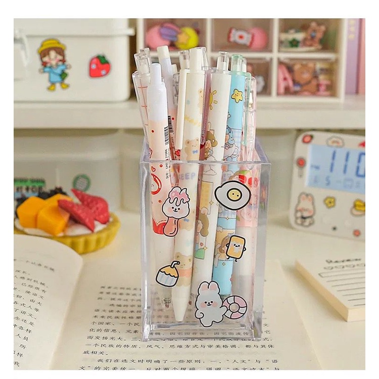 [littlecrab] Kotak Transparan Tempat Pensil Acrylic Tabung Pensil Clear Korean Aesthetic Pencil Box Unik Elegan Stationary Kit Berkualitas