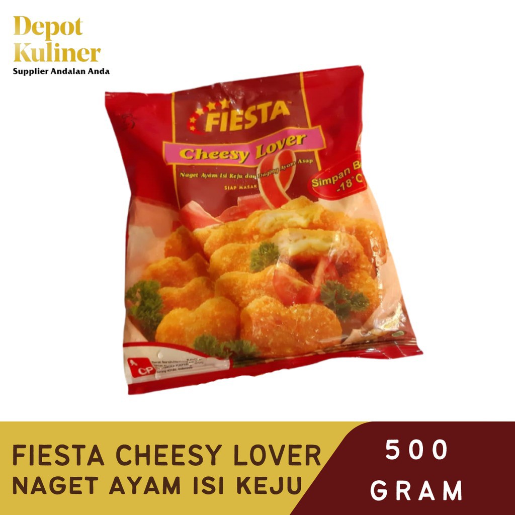 Fiesta Cheesy Lover 500GR - Naget  Ayam Isi Keju dan Daging Asap