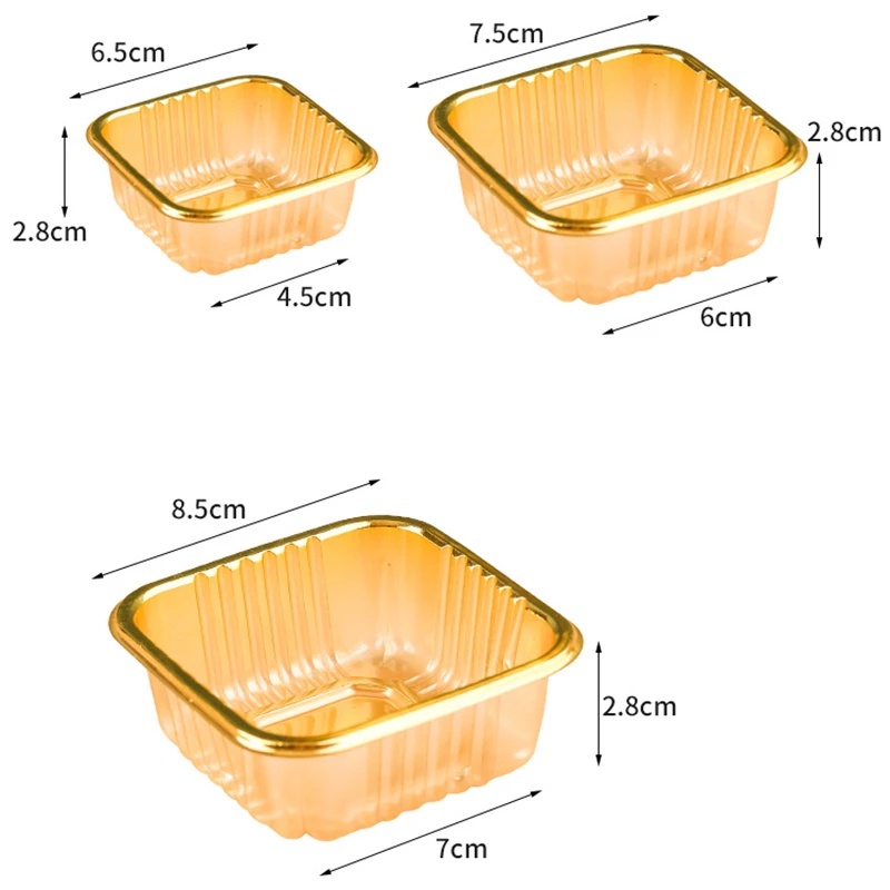 100pcs / Set Tray Plastik Holder Kue Bulan / Telur / Kuning Telur / Permen Handmade Untuk Pesta Pernikahan