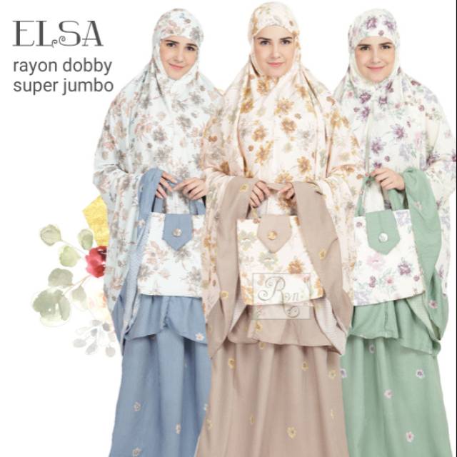 Mukena rhayanh rayon dobby super jumbo elsa