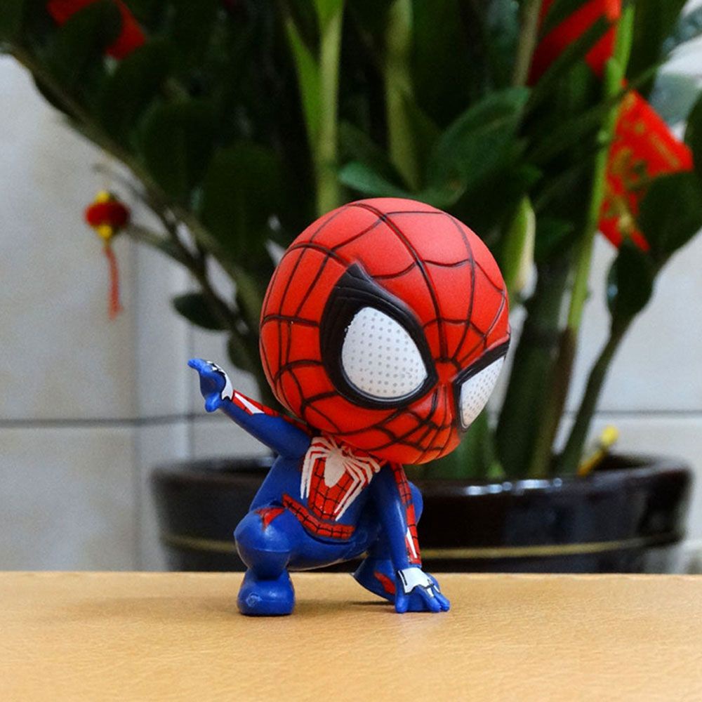 Needway  Gifts Figurine Model Cute Toy Figures Spiderman Action Figures For Kids Miniatures Anime Cartoon Collectible Model Marvel Hero Doll Ornaments