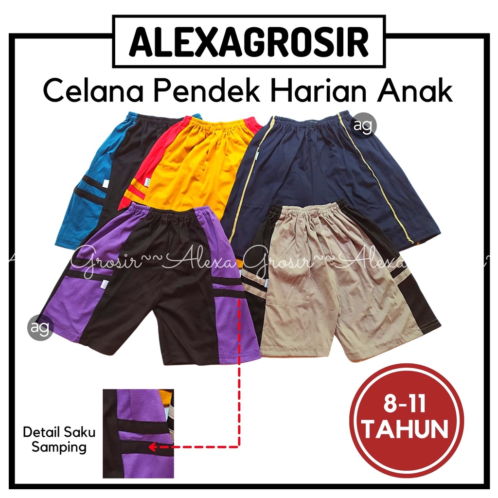 Celana pendek anak 8-11 Tahun  Termurah dengan saku distro size besar - ALEXA GROSIR