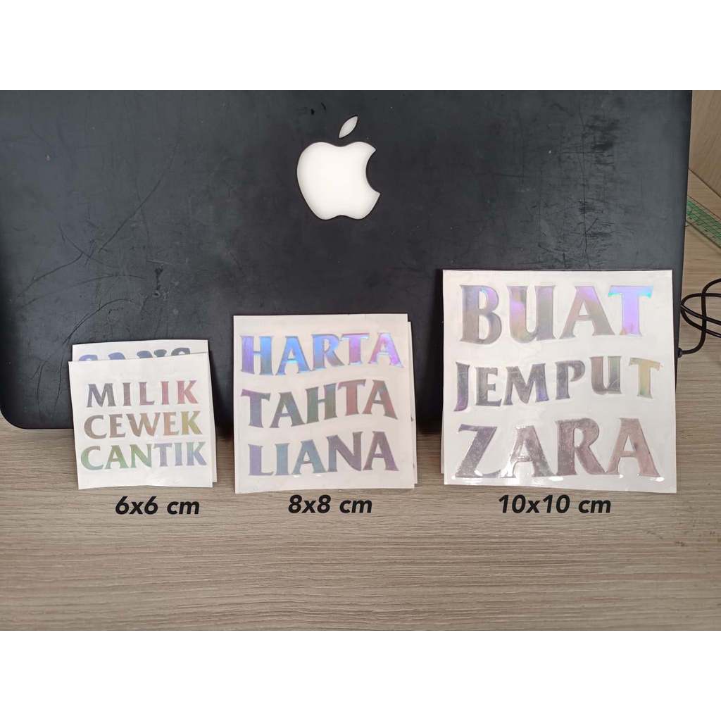 

STIKER HOLOGRAM CUSTOM / STICKER VINYL CUTTING HARTA TAHTA NAMA / TULISAN BEBAS 3 BARIS