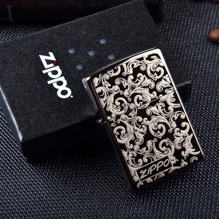 Korek Api Zippo Batik Black Ice Grade Ori