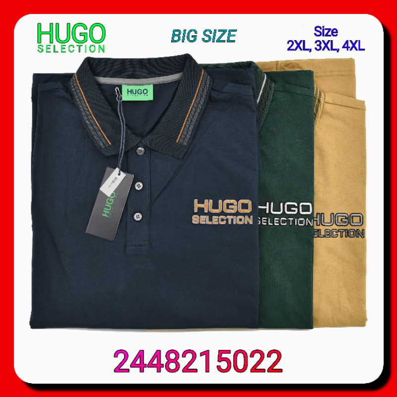 Kaos Kerah Pria Hugo Selection Big Size Jumbo 2448215022 Lengan Pendek