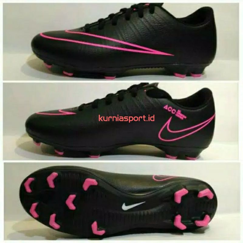 ( Gratis Tas Sepatu / Kaos Kaki, Deker ) Sepatu Bola Nike Mercurial Hitam Pink