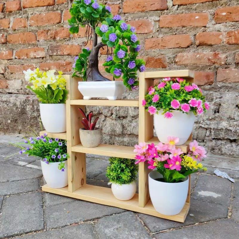 Kayu Rak Bunga Minimalis Rak Bunga Susun Rak Bunga Hiasan