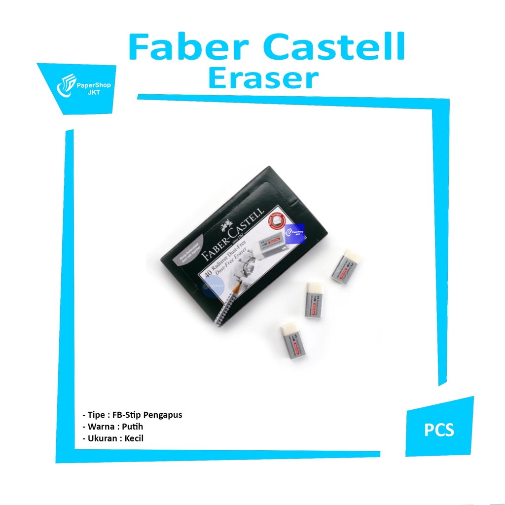 

FABER CASTELL - Penghapus Stip Kecil Putih - Pcs