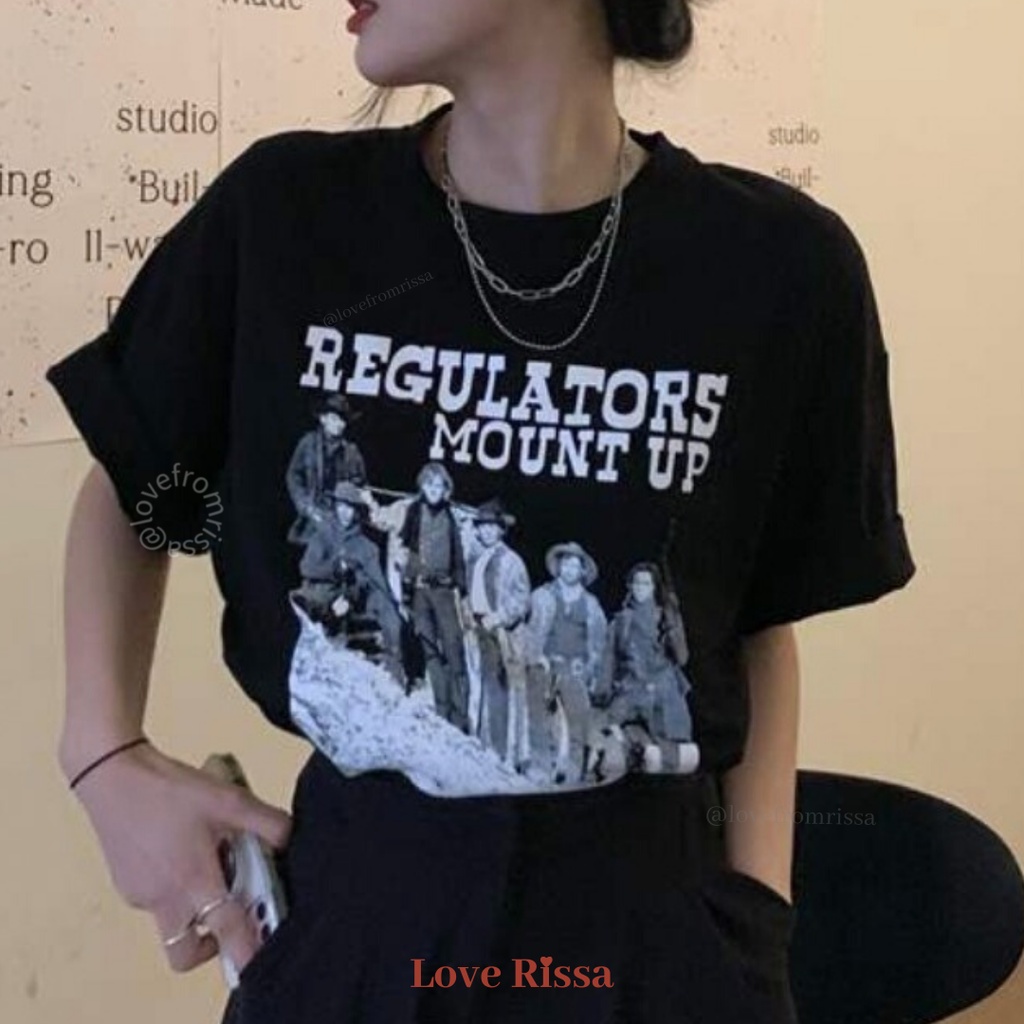 Kaos Tshirt Regulators Mount Up Oversized Korean Street Baju Wanita Baju Lengan Pendek Love Rissa