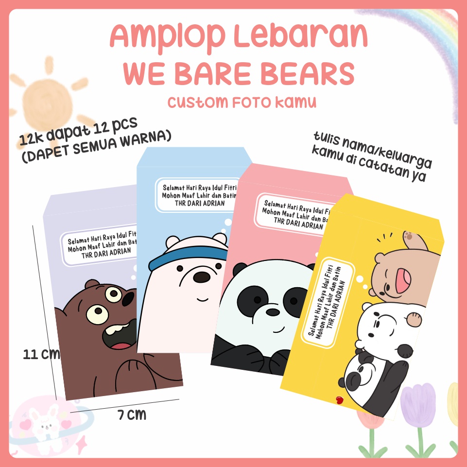 

Amplop Lebaran We Bare Bears Custom nama kamu