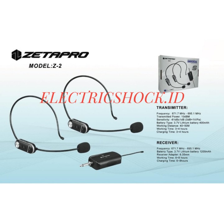 MIC HEADSET WIRELESS ZETAPRO Z2 / Z-2 ORIGINAL