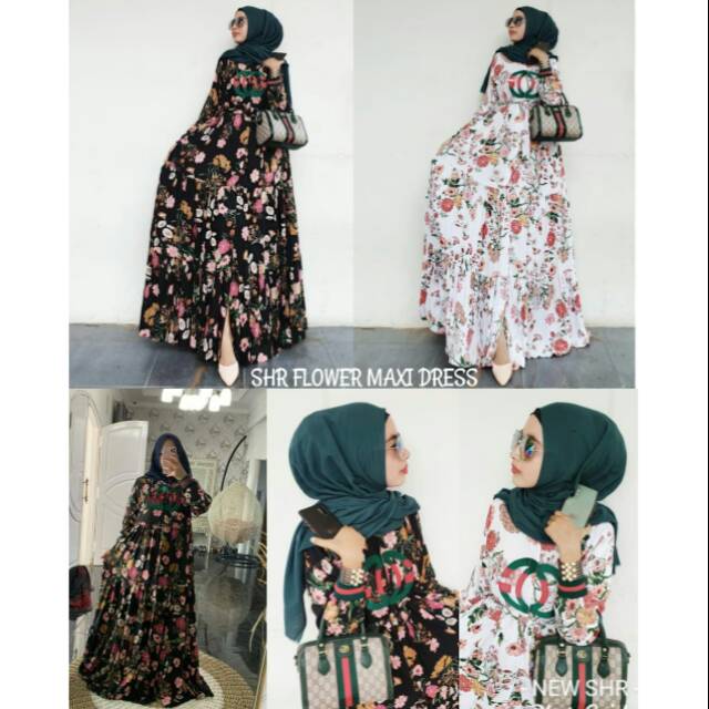 Gamis guccii flower ori SHR import