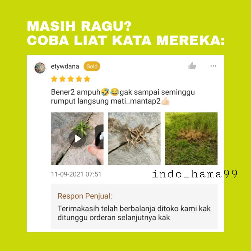 BYE BYE RUMPUT LIAR/ILALANG DAN GULMA SAMPAI AKAR AKARNYA KEMASAN 250ML