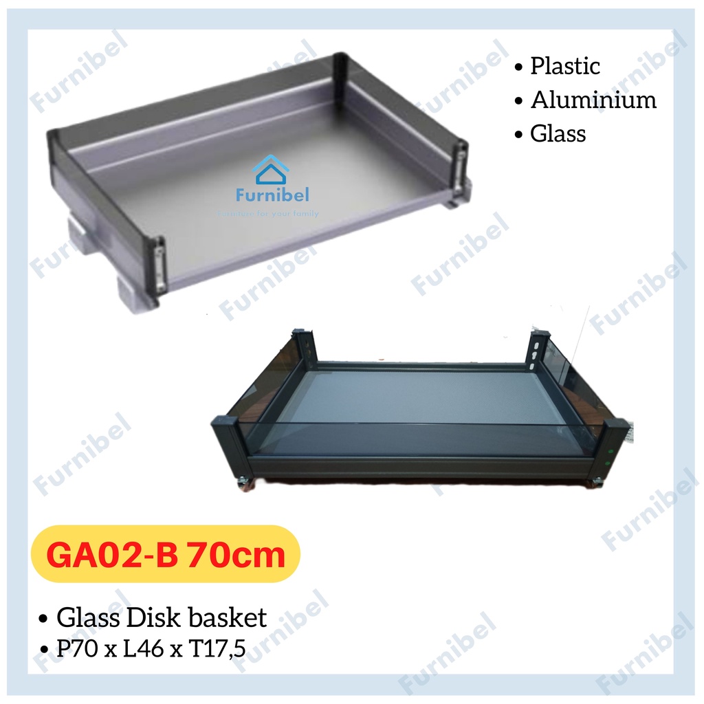 GA02-B - Glass Dish Basket / Rak Dapur Aluminium