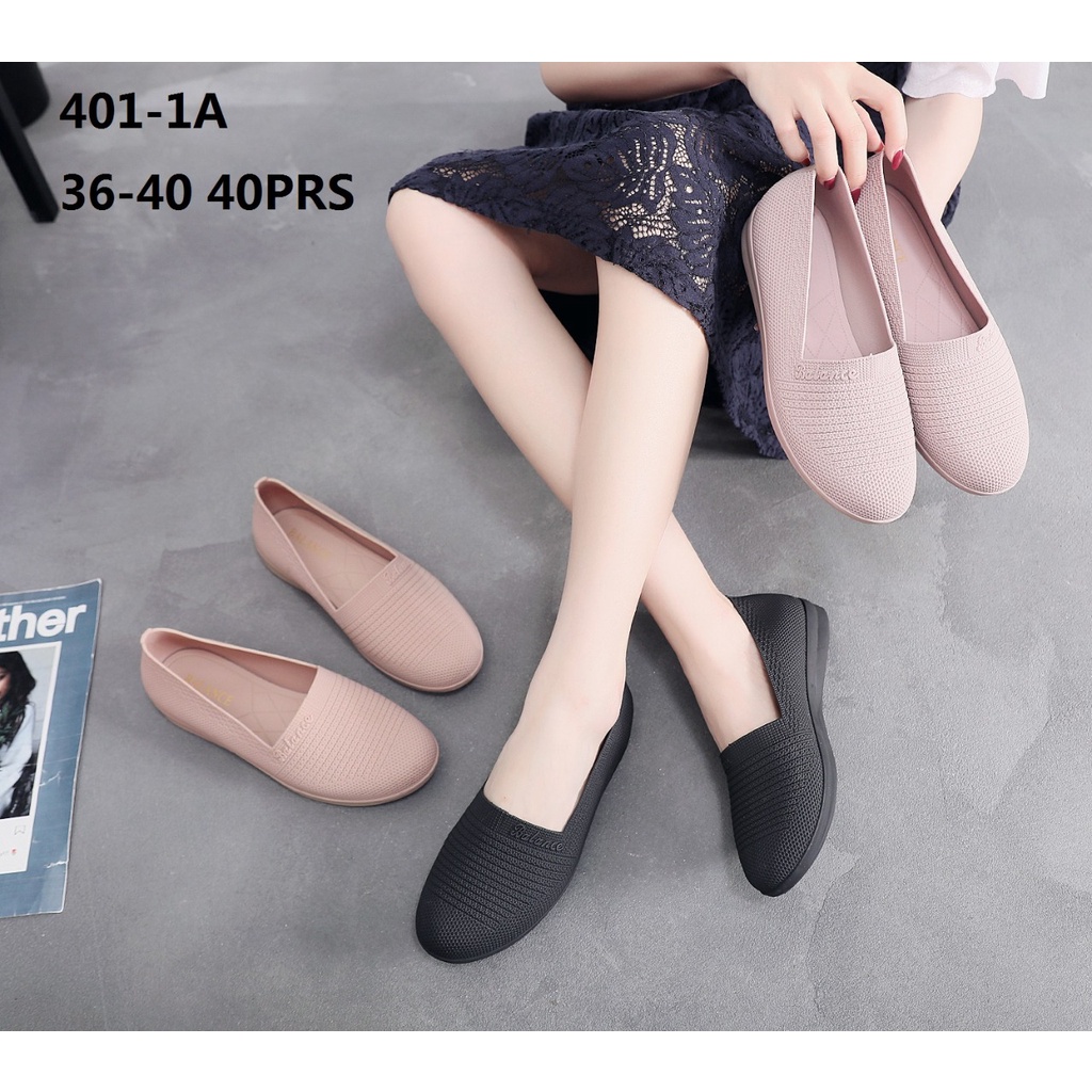 SEPATU WANITA BALANCE 401 FULL JELLY IMPORT WARNA LENTUR ELASTIS ANTI SLIP BAHAN KARET CASUAL TRENDY