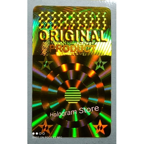 

Stiker hologram original bintang 4 gold