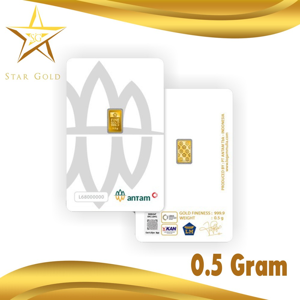 Star Gold Logam Mulia Antam Press ( LM ) 0,5GR 0,5 Gram