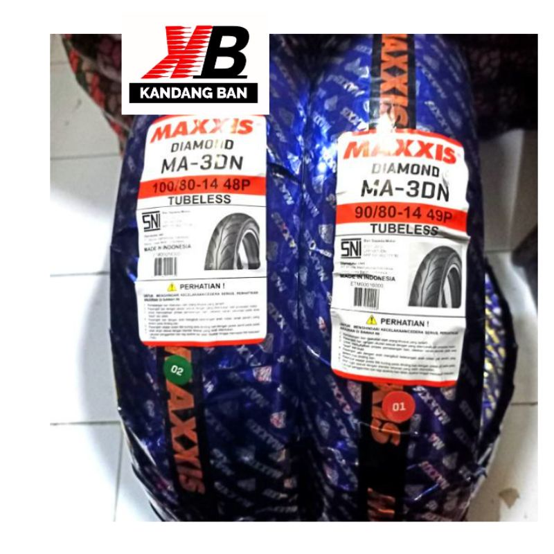 PAKET BAN TUBLES MATIC MAXXIS DIAMOND 90/80+100/80.14 BAN BARU 100% ORIGINAL GRATIS PENTIL