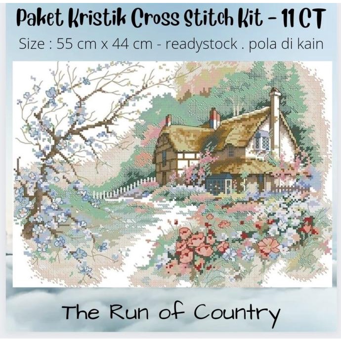 Paket Kristik Sulam DIY Cross Stitch Jahit - RUN OF COUNTRY